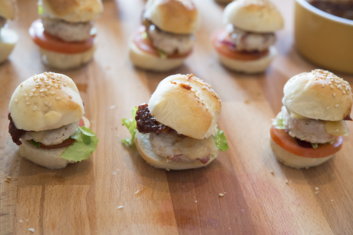 Tiny sliders for a murder mystery party