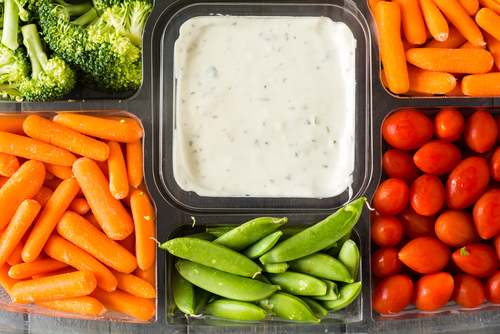 Veggie tray appetizer for a murder mystery party