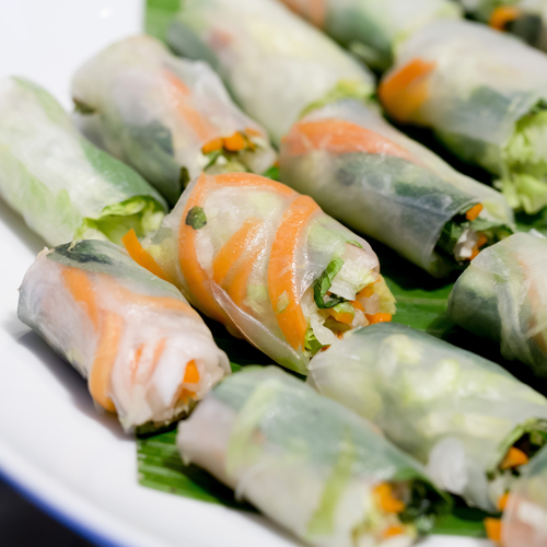 Spring roll appetizers for a murder mystery party